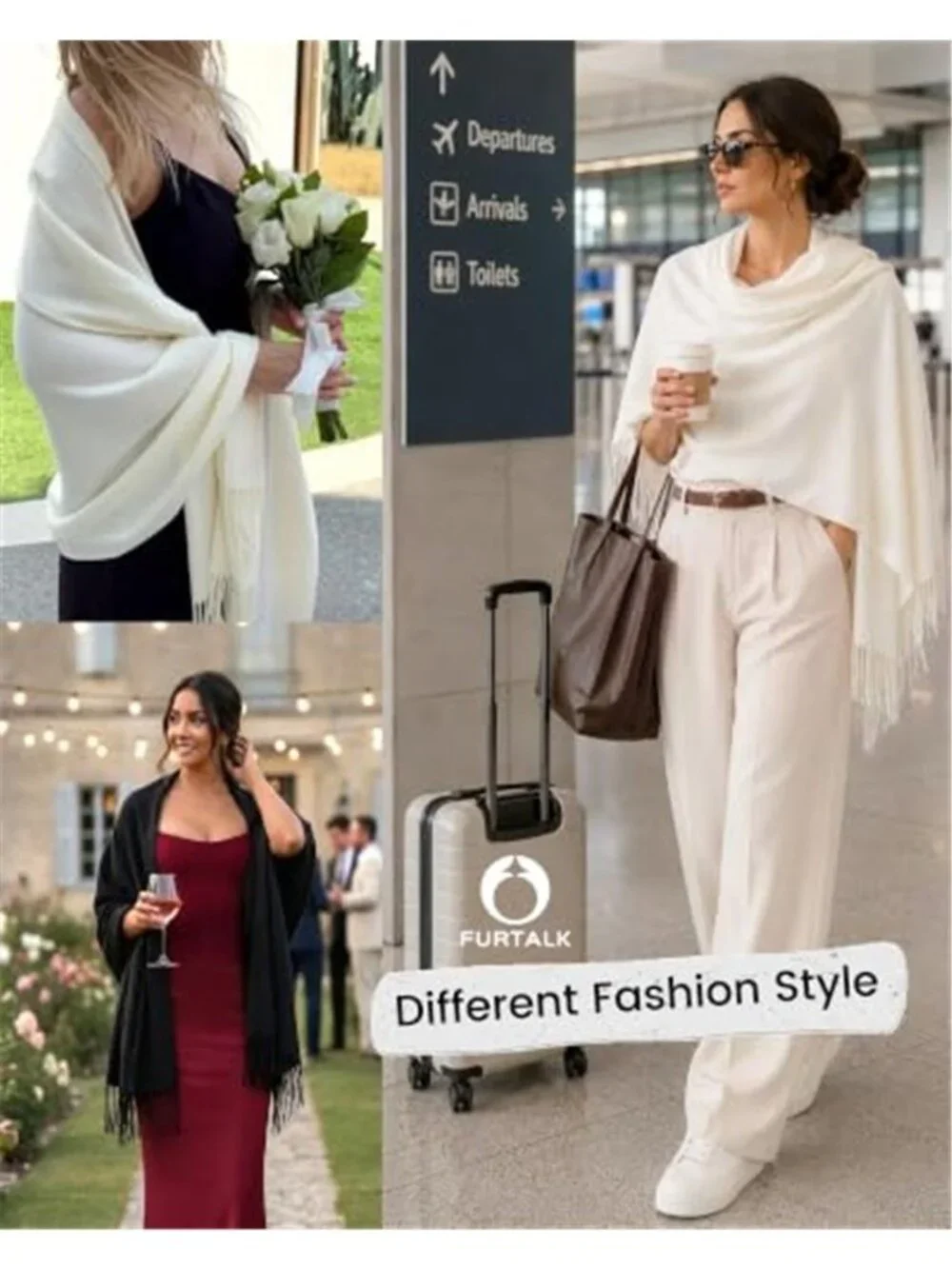 Women's Soft Shawl Wrap Scarf for Wedding Travel